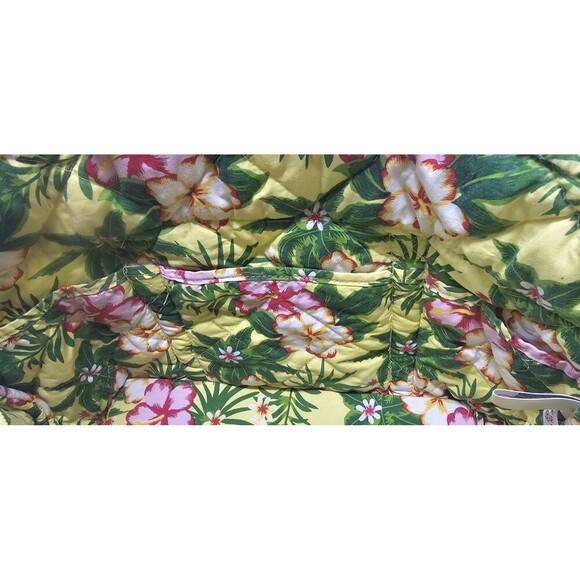 Americana By Sharif Tote Bag Quilted Yellow Pink Green Floral Shoulder Bag - Picture 13 of 16